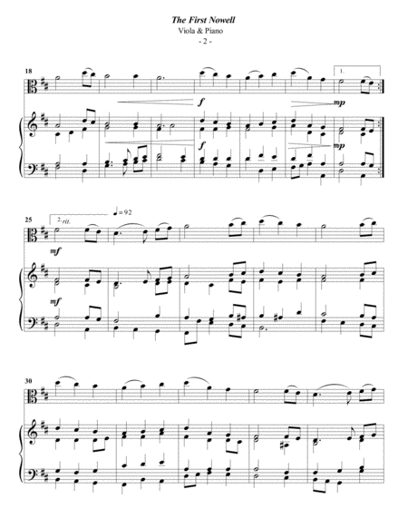 The First Noel For Viola Piano Page 2