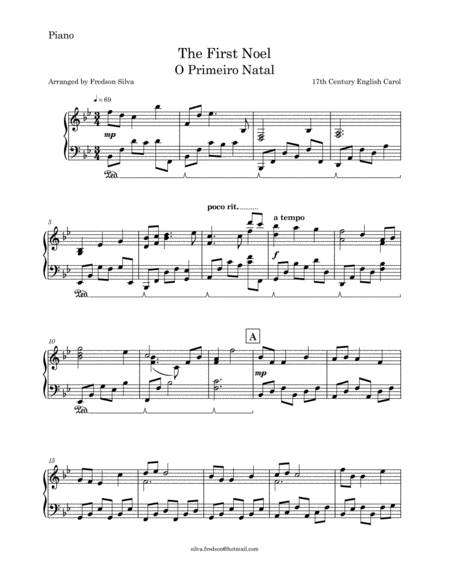 The First Noel O Primeiro Natal Piano And Soprano Saxophone Page 2