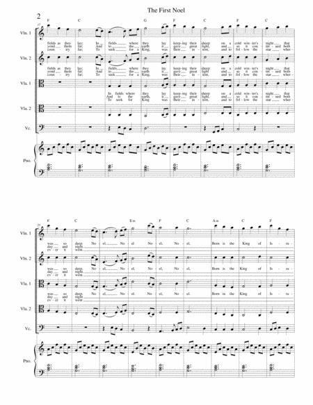The First Noel Strings Quintet And Piano With Parts Page 2