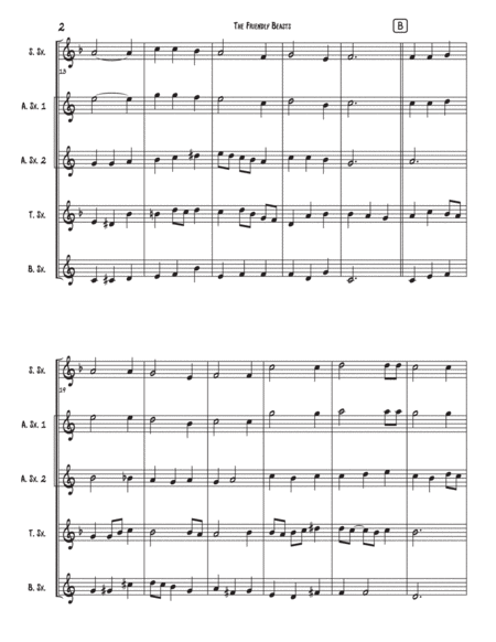 The Friendly Beasts Saxophone Quartet Satb Or Aatb Page 2