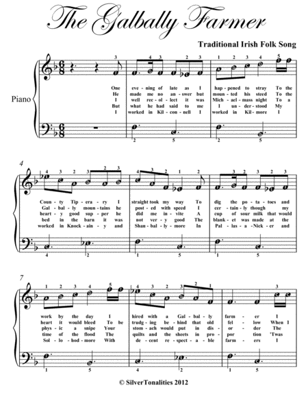 The Galbally Farmer Easy Piano Sheet Music Page 2