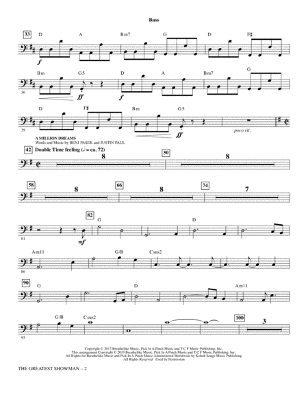 The Greatest Showman Choral Highlights Arr Ed Lojeski Bass Page 2