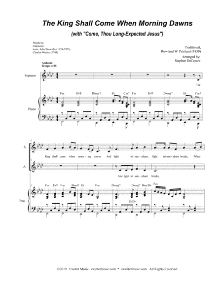 The King Shall Come With Come Thou Long Expected Jesus Duet For Soprano Alto Solo Page 2