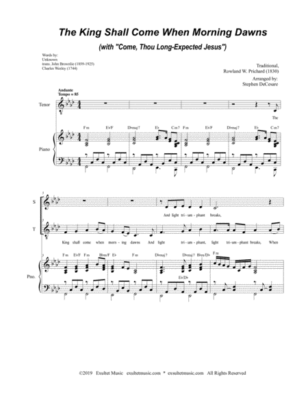 The King Shall Come With Come Thou Long Expected Jesus Duet For Soprano Tenor Solo Page 2