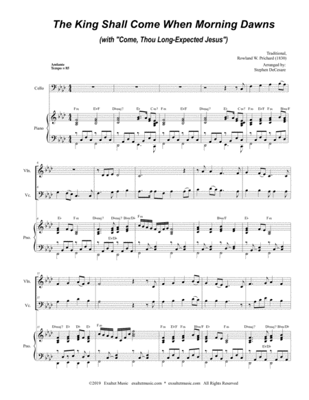 The King Shall Come With Come Thou Long Expected Jesus Duet For Violin And Cello Page 2