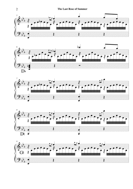 The Last Rose Of Summer Pedal Harp Solo Page 2