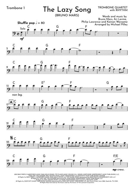 The Lazy Song Bruno Mars Trombone Quartet With Rhythm Page 2