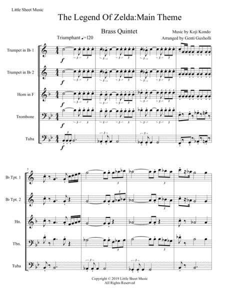 The Legend Of Zelda Main Theme Brass Quintet Page 2