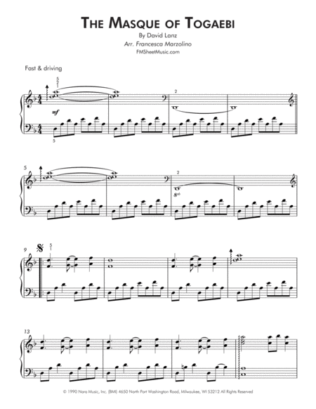 The Masque Of Togaebi Intermediate Piano Page 2