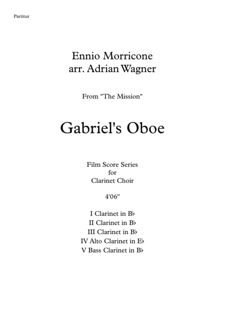 The Mission Gabriels Oboe Ennio Morricone Clarinet Choir Arr Adrian Wagner Page 2
