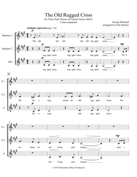 The Old Rugged Cross Ssa A Cappella Page 2