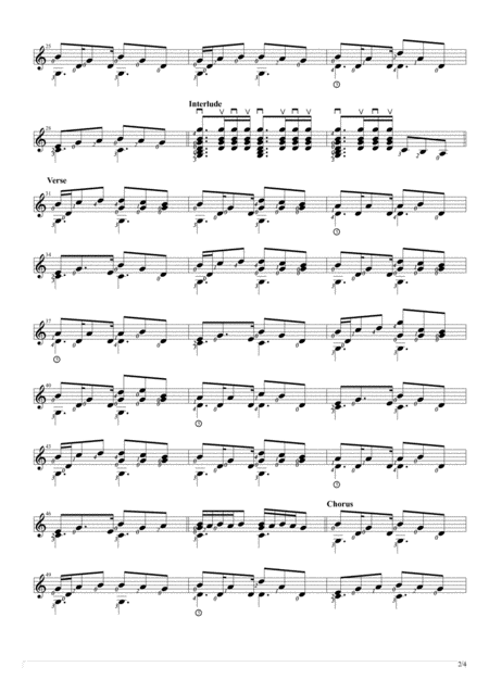 The Only Exception Solo Guitar Score Page 2