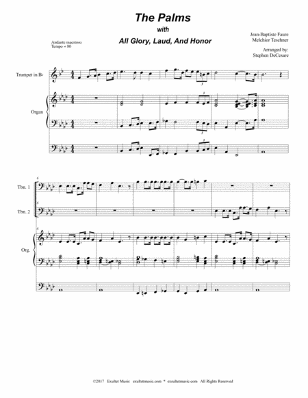 The Palms With All Glory Laud And Honor Trombone Duet Page 2