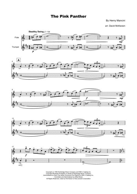 The Pink Panther Theme For Flute And Trumpet Duet Page 2