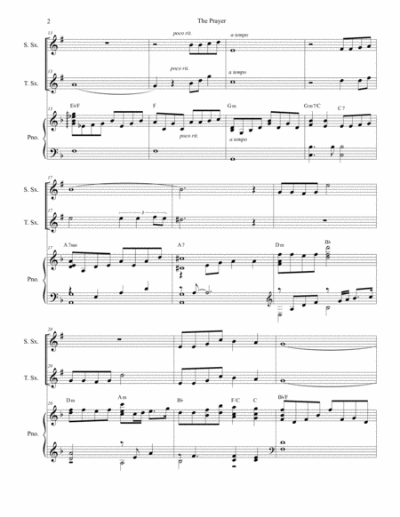 The Prayer Duet For Soprano Tenor Saxophone Page 2