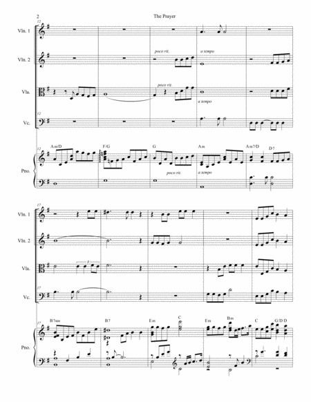 The Prayer For String Quartet And Piano Page 2