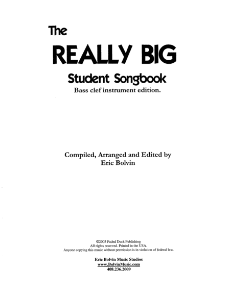 The Really Big Student Songbook Bass Clef Edition Page 2