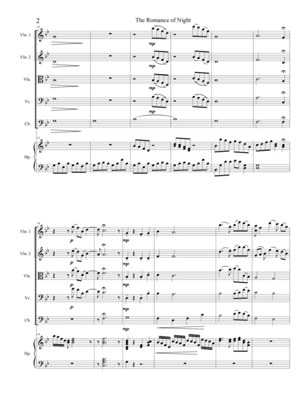 The Romance Of Night For String Orchestra And Harp Movement No 1 Page 2