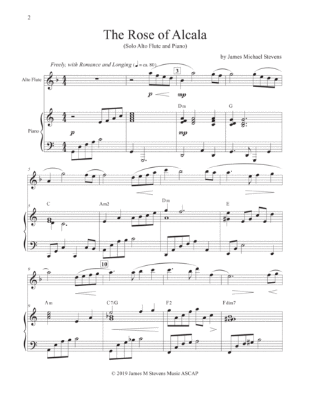 The Rose Of Alcala Alto Flute Piano Page 2