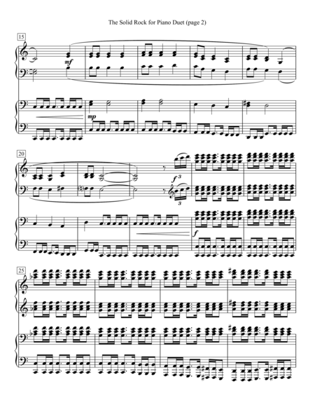 The Solid Rock For Piano Duet Page 2