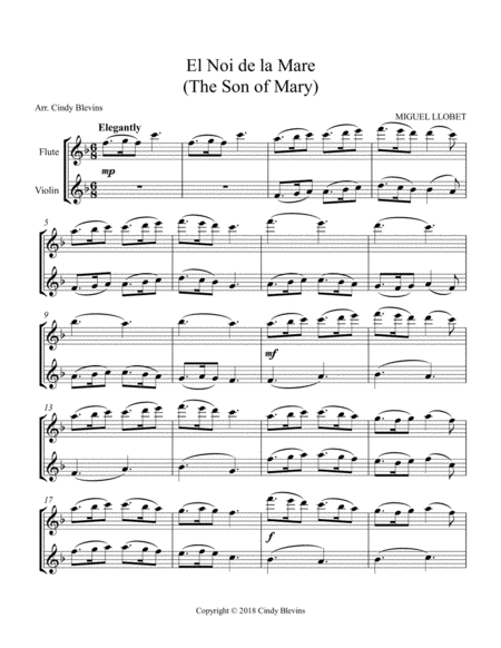 The Son Of Mary For Flute And Violin Page 2