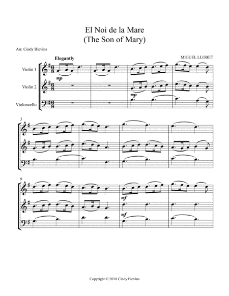 The Son Of Mary For Two Violins And Cello Page 2