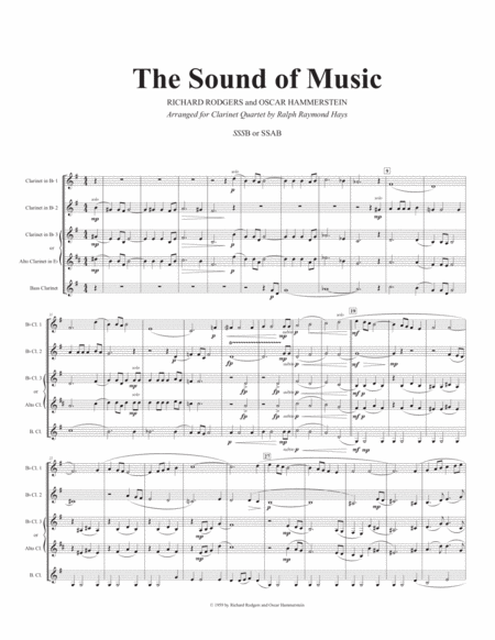 The Sound Of Music For Clarinet Quartet Sssb Or Ssab Page 2