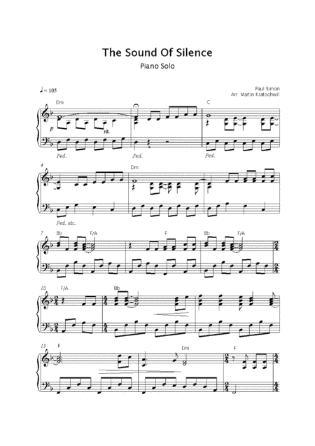 The Sound Of Silence Advanced Intermediate Level Page 2