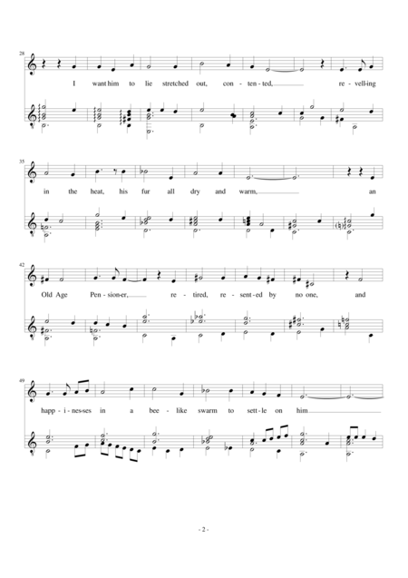 The Venerable Cat For Alto And Guitar And Optional Recorder Part Page 2