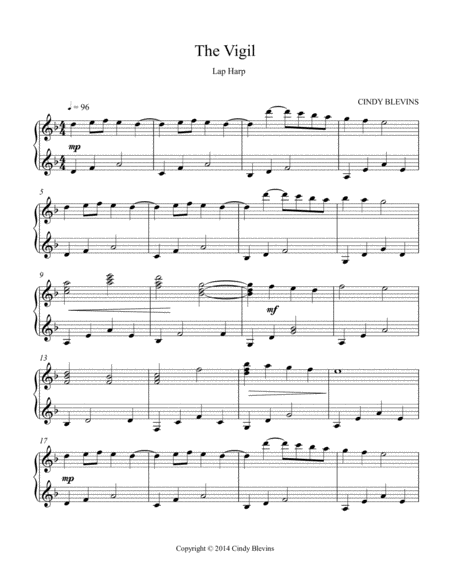 The Vigil Original Solo For Lap Harp From My Book Melodic Meditations Ii Lap Harp Version Page 2