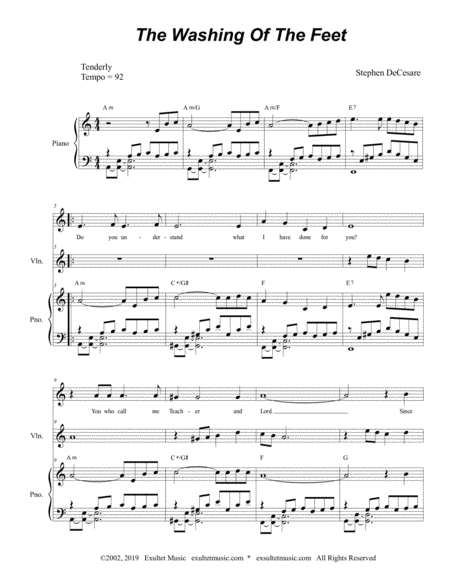 The Washing Of The Feet For Vocal Solo Page 2