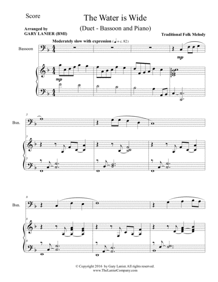 The Water Is Wide Bassoon Piano With Parts Page 2