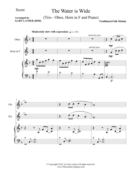 The Water Is Wide Trio Oboe Horn In F Piano With Parts Page 2