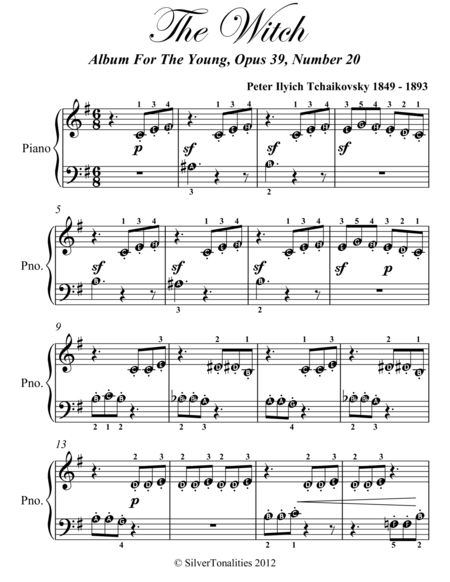 The Witch Opus 39 Number 20 Beginner Piano Sheet Music Page 2