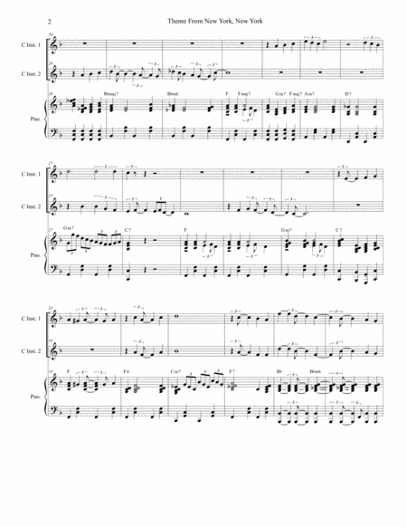 Theme From New York New York Duet For C Instruments Page 2