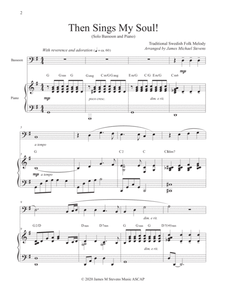 Then Sings My Soul Bassoon Piano Page 2