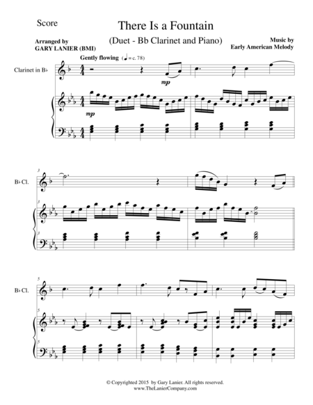 There Is A Fountain Duet Bb Clarinet And Piano Score And Parts Page 2