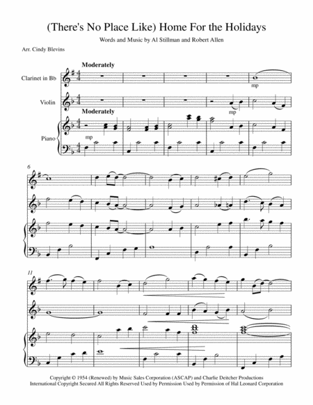 Theres No Place Like Home For The Holidays For Piano Clarinet And Violin Page 2
