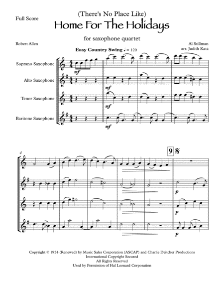 Theres No Place Like Home For The Holidays For Saxophone Quartet Page 2
