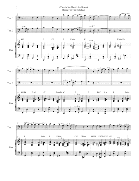 Theres No Place Like Home For The Holidays Trombone Duet Page 2