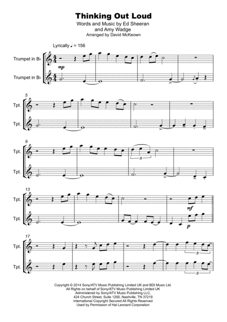 Thinking Out Loud Duet For Two Trumpets Page 2