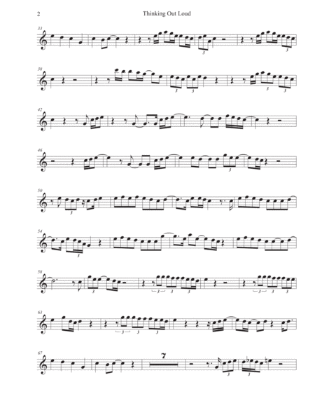 Thinking Out Loud Easy Key Of C Oboe Page 2