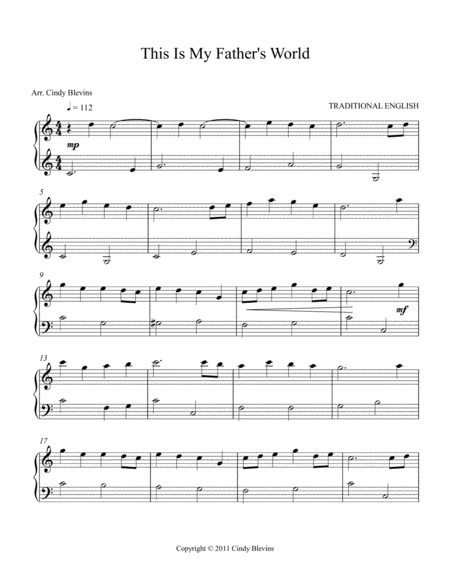 This Is My Fathers World Arranged For Easy Piano Solo Page 2