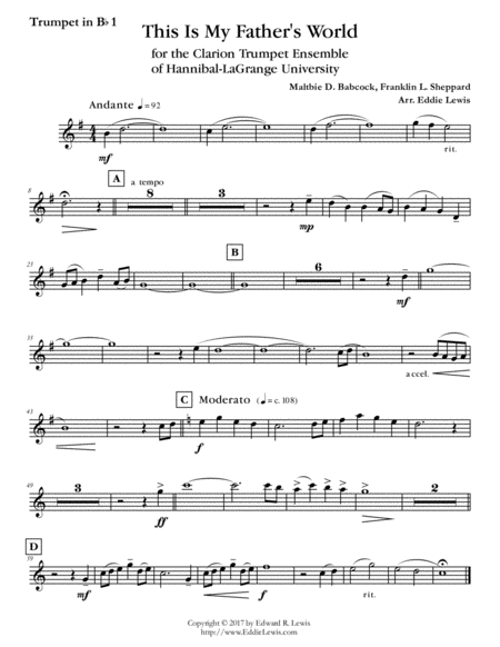 This Is My Fathers World For Trumpet Septet By Eddie Lewis Page 2