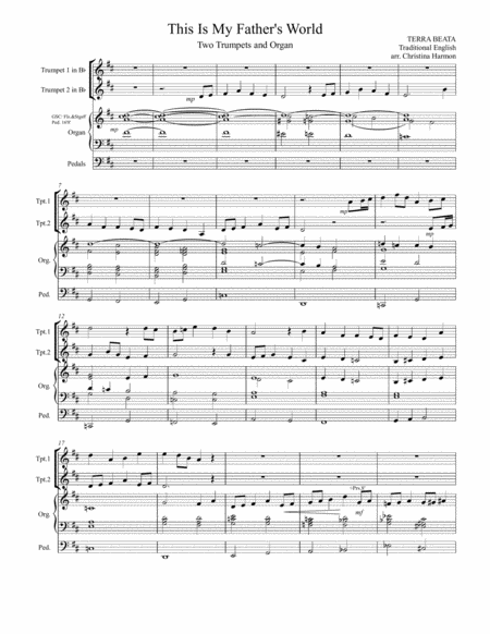 This Is My Fathers World Two Trumpets And Organ Page 2