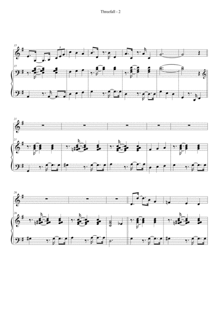 Threefall Jazz Waltz For Piano Bass And Flute Page 2