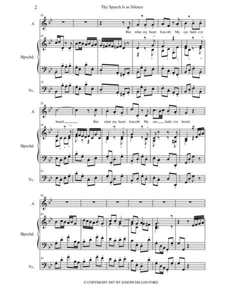 Thy Speech Is As Silence For Alto Voice Harpsichord And Cello Page 2