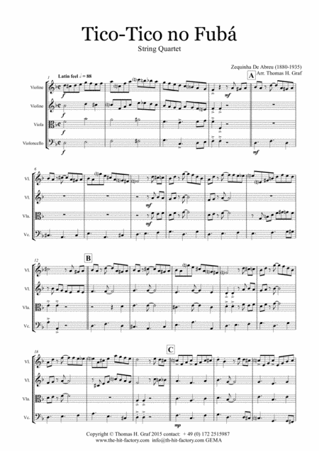 Tico Tico No Fub Choro String Quartet Page 2