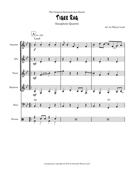 Tiger Rag Saxophone Quartet Page 2