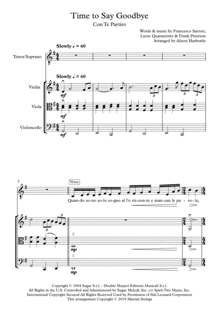 Time To Say Goodbye Voice String Trio Page 2